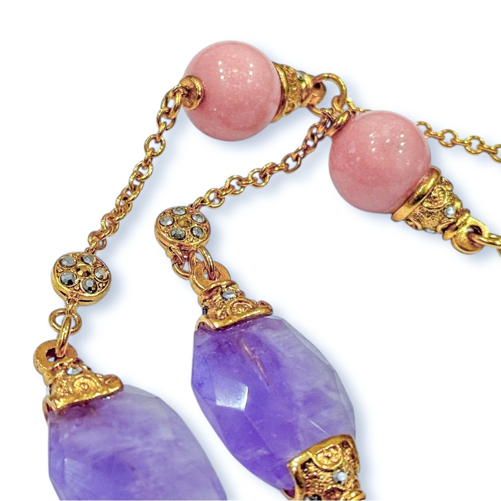 Barrera Long 48” Necklace with Multicolor Pastel Beads and Crystal Accents - Picture 9 of 17